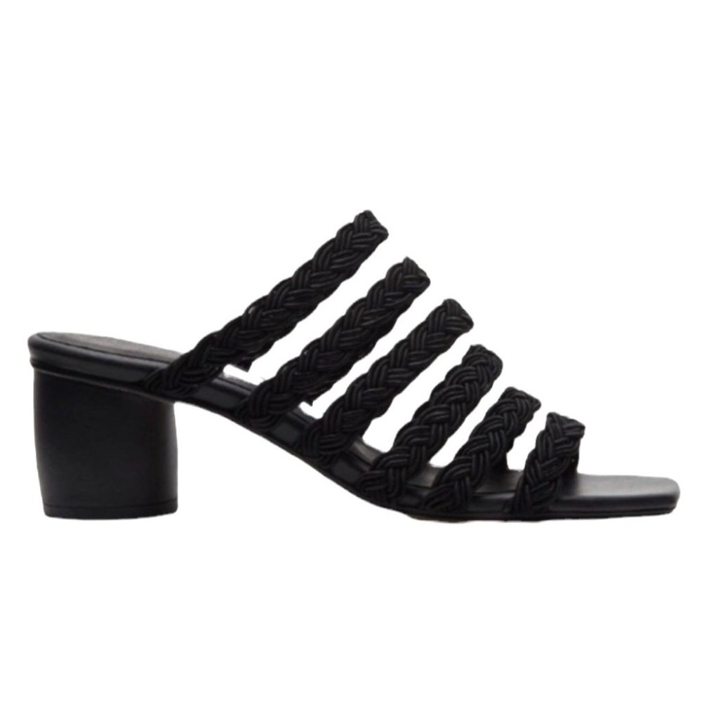 Miista London Black Talaina Braided Strap Slip-On Sandals Size 7